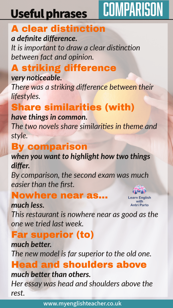 Collocations for Making Comparisons in English - My Lingua Academy