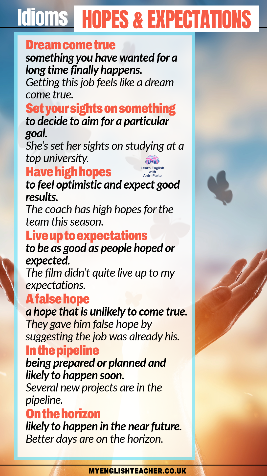 Expectancy Word Idioms about Hope and Expectations - My Lingua Academy